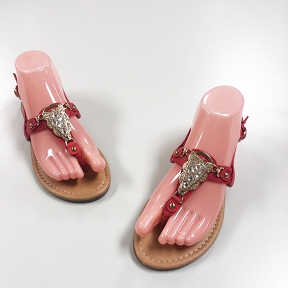 Flat Sandals from Fashion Focus - Banana-1 Red - Picture 2 of 3
